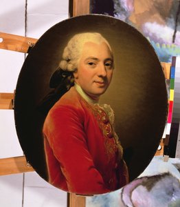 一个人的画象一个红色卡夫坦长衣的，1764年